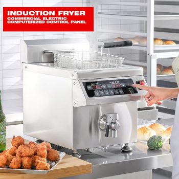 Commercial 12.6 QT 1800W Electric Induction Deep Fryer With Timer (SAK15870)